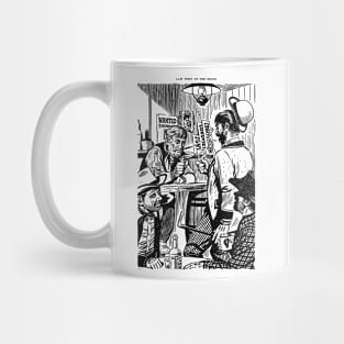 Black Ink Drawing Buffalo Bill Wild West Western Robbery Cowboy Retro Comic Mug